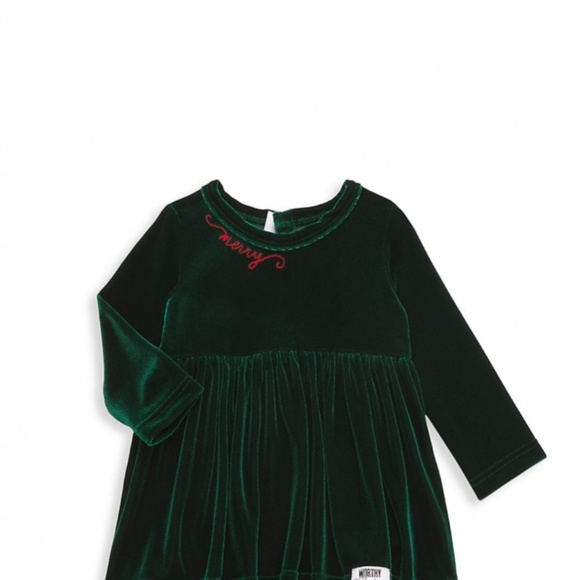 Worthy Threads Baby's & Little Girl's Merry Velvet Bubble Dress - Picture 2 of 2